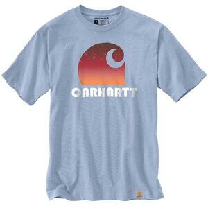 Carhartt Men's Loose Fit Heavyweight Short Sleeve C Graphic T-Shirt Fog Blue TK6